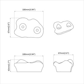 vidaXL Βάσεις αναρρίχησης 2 τεμ. Πορτοκαλί 100 x 67 x 43 mm PP