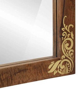 vidaXL Καθρέφτης Μπάνιου Καφέ 50 x 70 x 3 εκ Μασίφ ξύλο μάνγκο