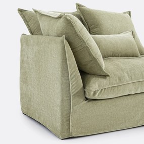 Ανάκλιντρο δεξιάς γωνίας με ταπετσαρία από μελανζέ πολυέστερ, Odna