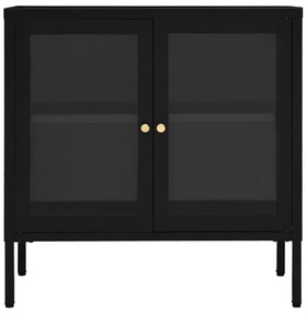vidaXL Μπουφές Μαύρος 70 x 35 x 70 εκ. από Ατσάλι και Γυαλί