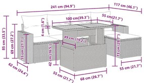 Σετ Καναπέ Κήπου 6 τεμ. Μπεζ Συνθετικό Ρατάν με Μαξιλάρια - Μπεζ