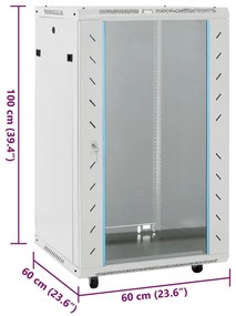 ΚΑΜΠΙΝΑ ΔΙΚΤΥΟΥ 18U 19" IP20 ΜΑΥΡΗ 60X60X100 ΕΚ. 3307632