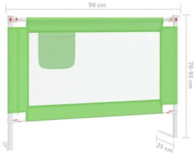 Μπάρα Κρεβατιού Προστατευτική Πράσινη 90 x 25 εκ. Υφασμάτινη - Πράσινο