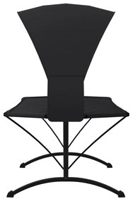 vidaXL Ξαπλώστρα Εξ.Χωρ. με Σκέπαστρο Μαύρη από Ατσάλι + Ύφασμα Oxford