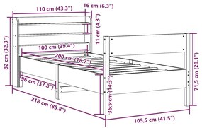 ΣΚΕΛΕΤΟΣ ΚΡΕΒΑΤΙΟΥ ΧΩΡΙΣ ΣΤΡΩΜΑ ΛΕΥΚΟ 100X200 ΕΚ. ΜΑΣΙΦ ΠΕΥΚΟ 3306934