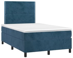 ΚΡΕΒΑΤΙ BOXSPRING ΜΕ ΣΤΡΩΜΑ &amp; LED ΣΚ. ΜΠΛΕ 120X200ΕΚ. ΒΕΛΟΥΔΙΝΟ 3136057