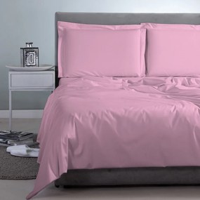 Σεντόνια Satin Plain (Σετ 4τμχ) Light Pink Aslanis Home Υπέρδιπλo 250x270cm 100% Βαμβακοσατέν