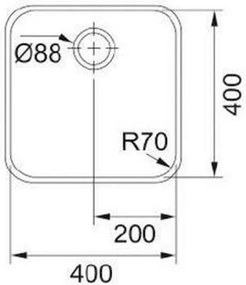 Νεροχύτη με Ένα Κύπελλο Mepamsa SQUARE 40.40