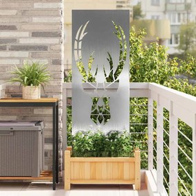 vidaXL Οθόνη Ιδιωτικότητας Κήπου Ασημί 50 x 140 εκ Ανοξείδωτο ατσάλι