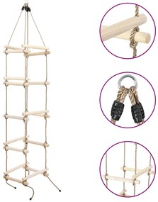 vidaXL Ανεμόσκαλα Παιδική 200 εκ. Ξύλινη