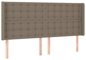 Κεφαλάρι Κρεβατιού LED Taupe 163x16x118/128 εκ. Υφασμάτινο 3124492