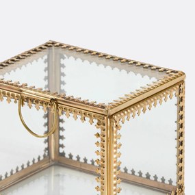 Τετράγωνη βιτρίνα από γυαλί &amp; ορείχαλκο Stelia