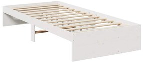 vidaXL Καναπές Κρεβάτι Χωρίς Στρώμα Λευκό 90x190 εκ. Μασίφ Ξύλο Πεύκου
