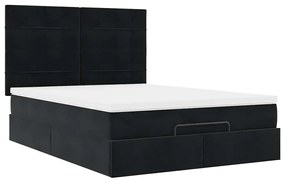 Οθωμανικό κρεβάτι με στρώματα Μαύρο 140x190cm Βελούδο 3313471