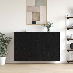 vidaXL Ντουλάπια Τοίχου 2 pcs Μαύρη δρυς 69.5 x 34 x 90 εκ.