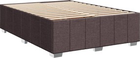 vidaXL Κρεβάτι box spring με στρώμα Σκούρο Καφέ 140 x 200 cm Ύφασμα