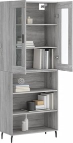 vidaXL Ντουλάπι Γκρι Sonoma 69,5 x 34 x 180 εκ. Επεξεργασμένο Ξύλο