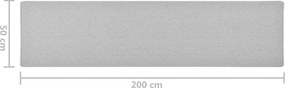 vidaXL Χαλί Διάδρομος Ανοιχτό Γκρι 50 x 200 εκ.
