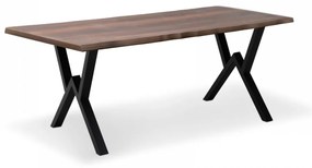 Τραπέζι "KRISTA" από MDF/μέταλλο σε χρώμα καρυδί/μαύρο 160x90x75 100-03383