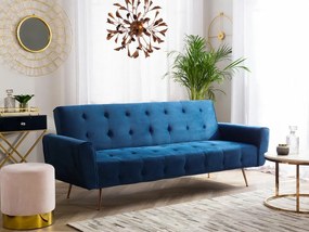 Καναπές κρεβάτι Berwyn 1560, Μπλε, 85x212x84cm, 43 kg, Πόδια: Μέταλλο, Ξύλο: Ευκάλυπτος | Epipla1.gr