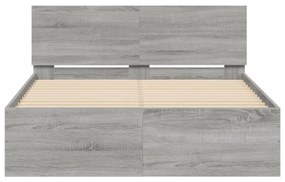 Πλαίσιο Κρεβατιού με Κεφαλάρι Γκρι Sonoma 120x200 εκ. - Γκρι