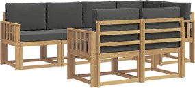 vidaXL Σειρά Καναπέ Εξωτερικού 7 pcs Άσπρο και Ανθρακί Πολυεστέρας