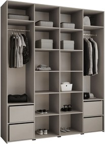 Ντουλάπα Como III 200 Τετράφυλλη-Cashmere - Χρυσό