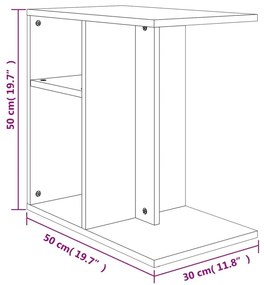 Τραπέζι Βοηθητικό Γκρι Σκυροδέματος 50x30x50 εκ. Μοριοσανίδα - Γκρι