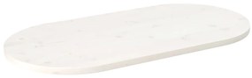 Επιφάνεια Τραπεζιού Οβάλ Λευκή 90x45x2,5 εκ. Μασίφ Ξύλο Πεύκου
