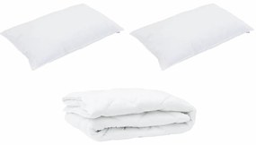 vidaXL Σετ Κουβέρτας με μαξιλάρι 3 pcs Λευκό 200 x 200 cm Μικροΐνες