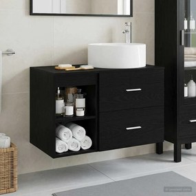 vidaXL Σετ Επίπλων Μπάνιου 2 pcs Μαύρη Δρυς Επεξεργασμένο Ξύλο