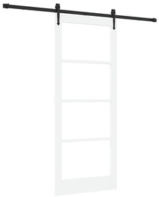 vidaXL Συρόμενη Πόρτα Χειροκίνητος Λευκό 86 x 211 cm Ξύλο και μέταλλο