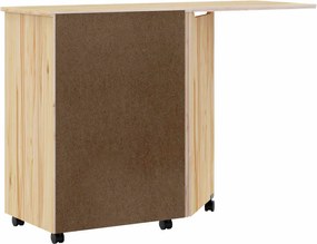 vidaXL Κινητό Ντουλάπι με Γραφείο με τροχούς MOSS Διαφανής Βερνίκι