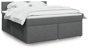 ΚΡΕΒΑΤΙ BOXSPRING ΜΕ ΣΤΡΩΜΑ ΣΚΟΥΡΟ ΓΚΡΙ 180X200 ΕΚ ΥΦΑΣΜΑΤΙΝ 3289060