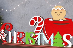 Σετ των 2 Intra απο ξύλο plywood 3mm-4mm πάχος Χριστουγεννιάτικη πινακίδα | Διακοσμήσεις διακοπών Δίασταση 15x15 cm INTRAFABR-111630745