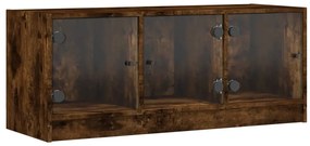 vidaXL Έπιπλο Τηλεόρασης Καπνιστή Δρυς 102x37x42 εκ. Γυάλινες Πόρτες