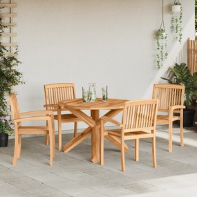 vidaXL Σέτ φαγητού για κήπο 3 pcs Καστανό 109 x 109 x 74 εκ.