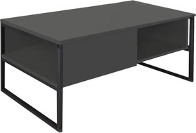 Τραπεζάκι σαλονιού Lawrence Megapap χρώμα ανθρακί 105x60x46εκ.