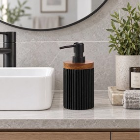 ΑΞΕΣΟΥΆΡ ΜΠΆΝΙΟΥ SOAP DISPENSER PLAIN POLYRESIN ACACIA NIAGARA NOIR