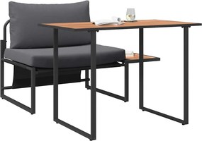 vidaXL Εξωτερική Καρέκλα Χάλυβα 2 pcs Ανθρακί Ατσάλι
