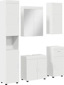 vidaXL Σετ Επίπλων Μπάνιου με συρτάρι TULUM Λευκό Επεξεργασμένο ξύλο