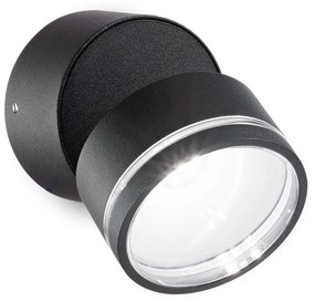 Φωτιστικό Τοίχου - Απλίκα Omega Round 285504 9x8,5cm LED 7W 4000K 650Lm Black Ideal Lux