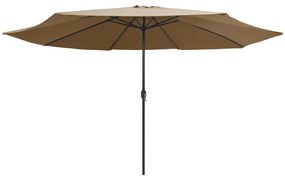 vidaXL Ομπρέλα Κήπου Taupe 390 εκ. με Μεταλλικό Ιστό