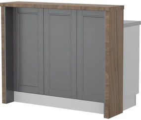 Πάγκος νησίδας Tahoma-Μήκος: 120 εκ.-Γραφίτης-Carini Wallnut