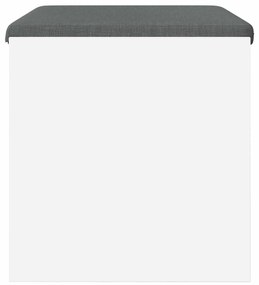 vidaXL Παγκάκι Χαλωρίου με μαξιλάρι Λευκό 63 x 38 x 40 εκ