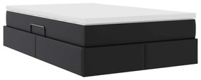 vidaXL Κρεβάτι με αποθηκευτικό χώρο και στρώμα Μαύρο 120 x 190 cm