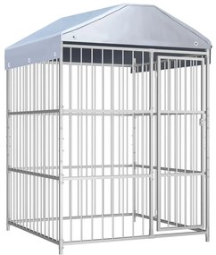 vidaXL Κλουβί Σκύλου Εξωτερικού Χώρου 150 x 150 x 200 εκ. με Στέγαστρο