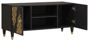 vidaXL Ντουλάπι TV με ράφι Μαύρο 105 x 33 x 46 εκ. Στερεό ξύλο μάνγκο