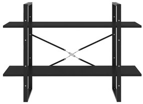 vidaXL Βιβλιοθήκη με 2 Ράφια Μαύρη 100 x 30 x 70 εκ. από Επεξ. Ξύλο