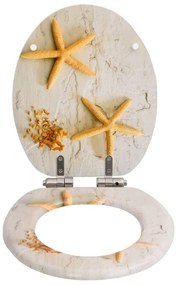 vidaXL Κάλυμμα Λεκάνης με Καπάκι Soft Close Σχέδιο Αστερίες από MDF